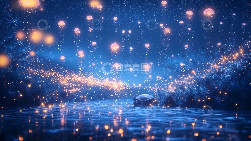 高清大图下载【趣麦麦图】梦幻萤火森林