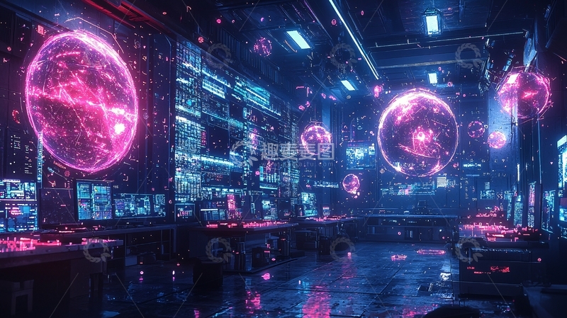 高清大图下载【趣麦麦图】未来科技感控制中心