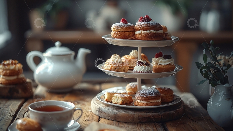 高清大图下载【趣麦麦图】英式下午茶点心