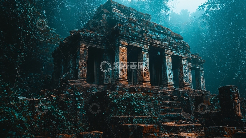 高清大图下载【趣麦麦图】神秘的丛林古寺
