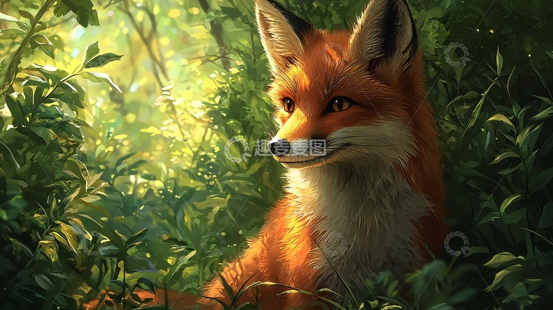 高清大图下载【趣麦麦图】森林里的小狐狸