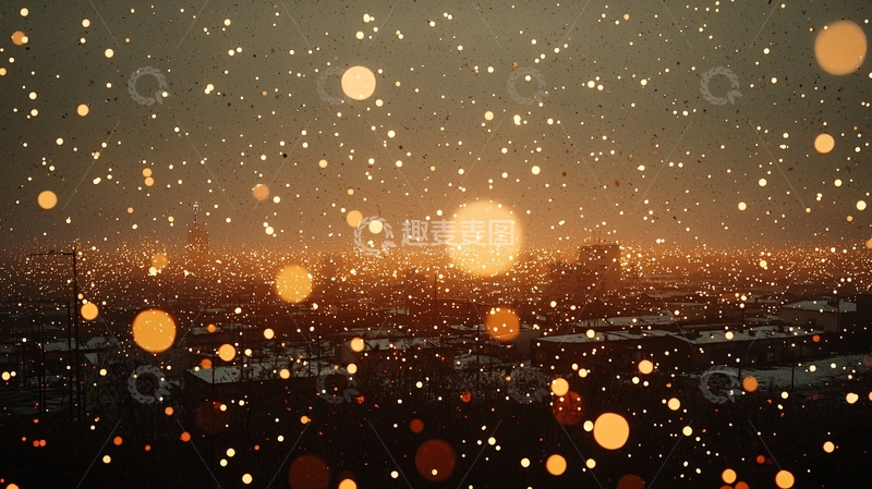 高清大图下载【趣麦麦图】雪夜城市剪影