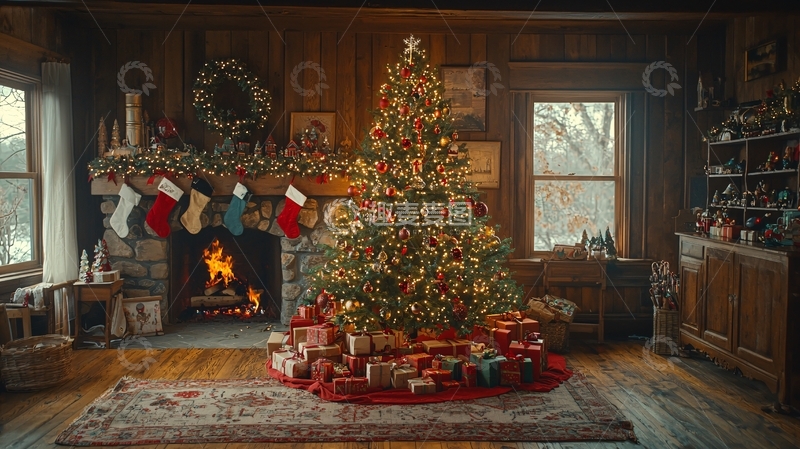高清大图下载【趣麦麦图】乡村风格圣诞树