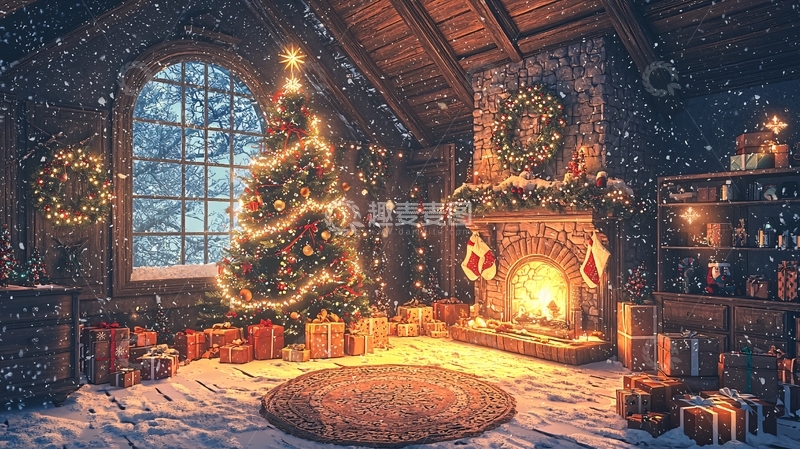 高清大图下载【趣麦麦图】圣诞节小屋