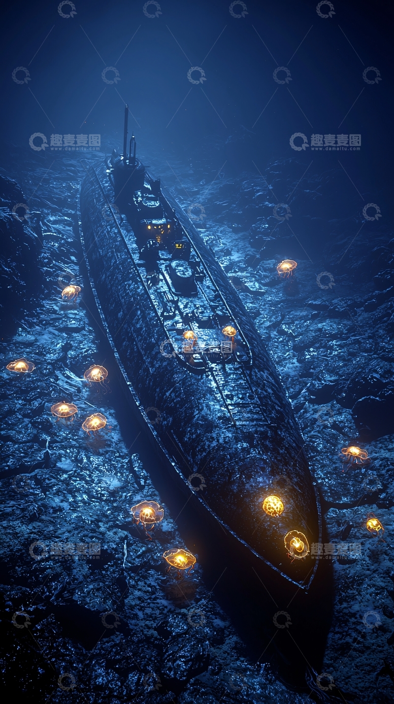 高清大图下载【趣麦麦图】深海沉船