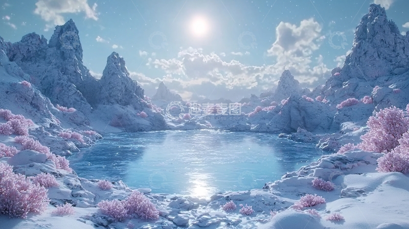 高清大图下载【趣麦麦图】冰雪山脉湖泊风景