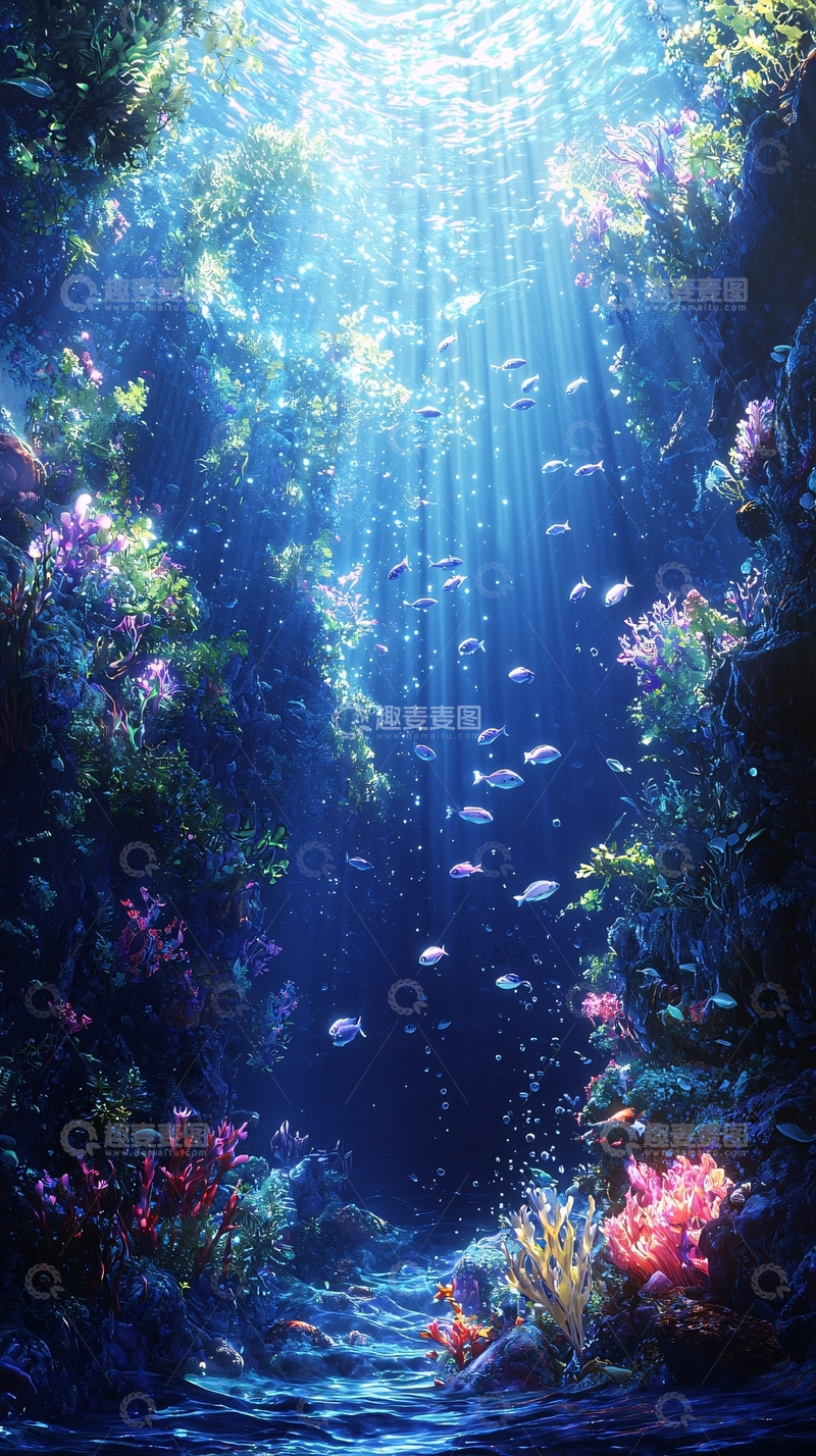 高清大图下载【趣麦麦图】梦幻般海底珊瑚礁