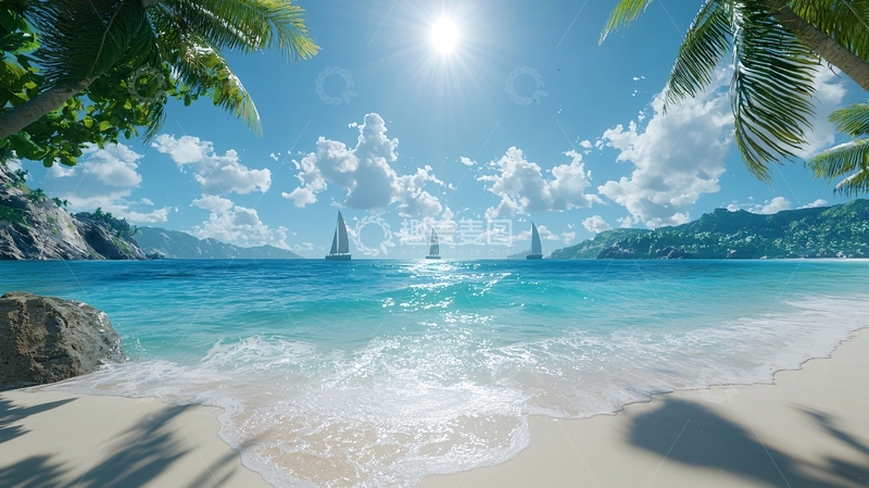 高清大图下载【趣麦麦图】热带海滩阳光沙滩