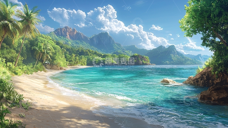 高清大图下载【趣麦麦图】热带海滩风景图