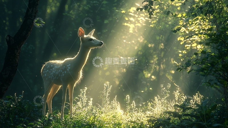 高清大图下载【趣麦麦图】森林小鹿