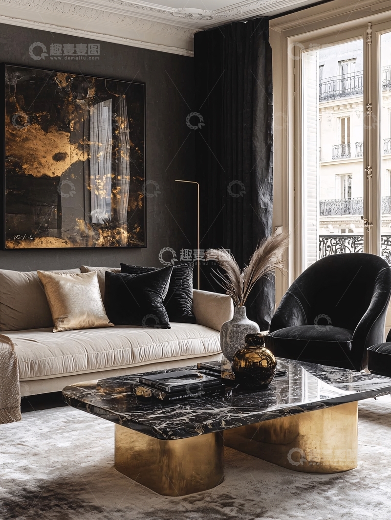 高清大图下载【趣麦麦图】极简现代轻奢客厅