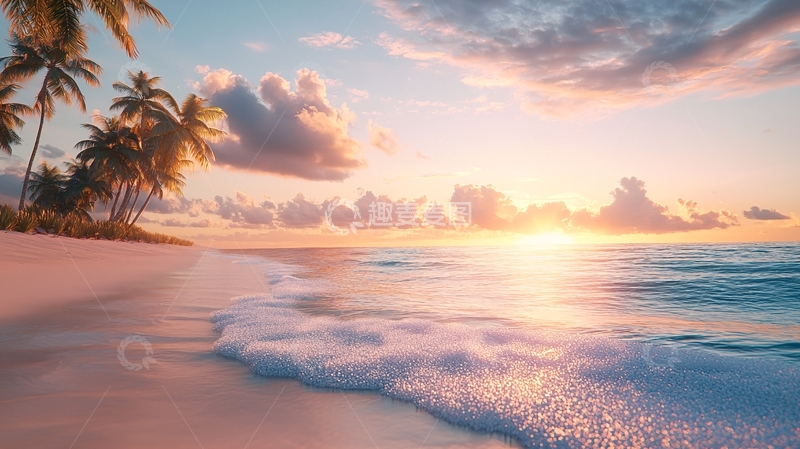 高清大图下载【趣麦麦图】热带海滩日出