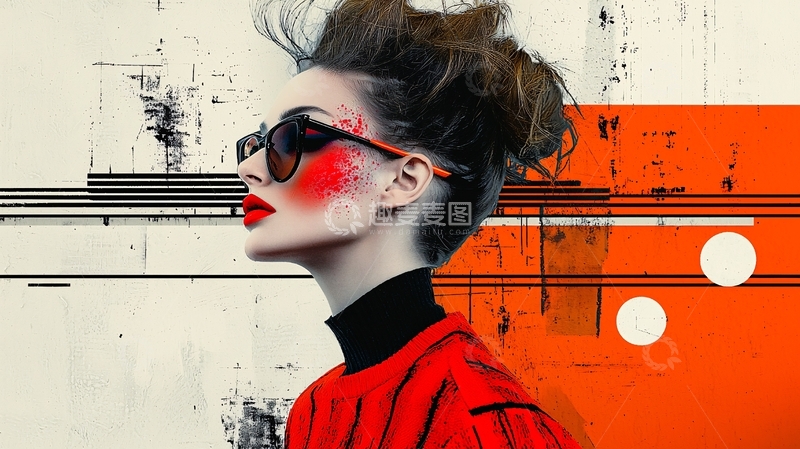高清大图下载【趣麦麦图】时尚红衣女子