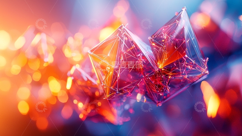 高清大图下载【趣麦麦图】炫彩晶体几何结构