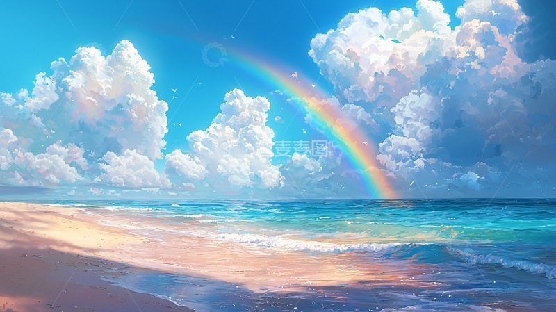 高清大图下载【趣麦麦图】彩虹海滩风景