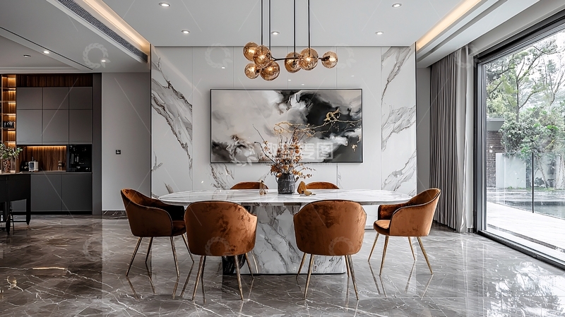 高清大图下载【趣麦麦图】现代轻奢餐厅设计