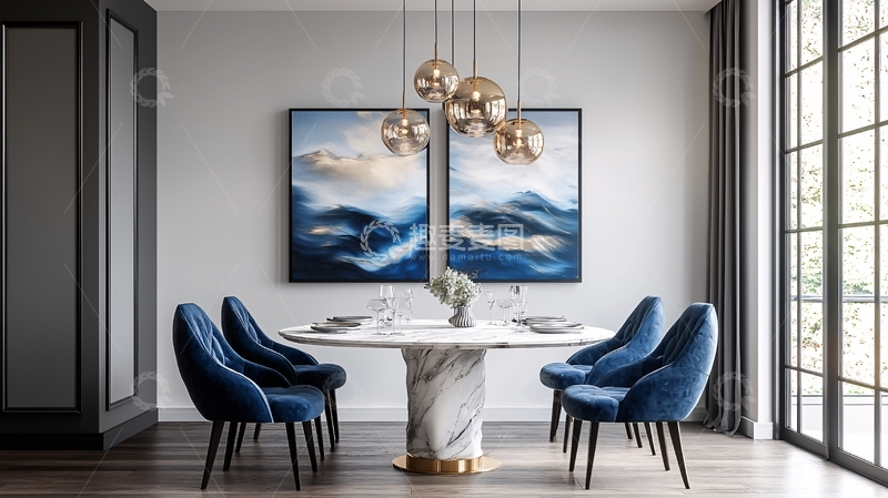 高清大图下载【趣麦麦图】现代轻奢餐厅设计