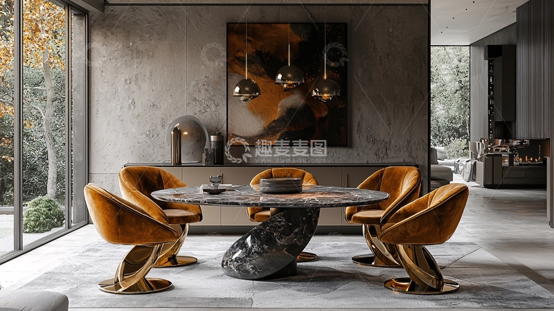 高清大图下载【趣麦麦图】高端大气现代轻奢餐厅