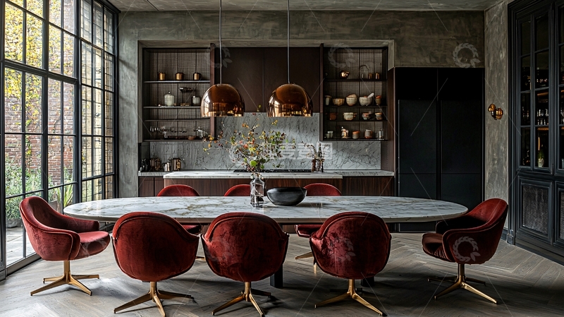 高清大图下载【趣麦麦图】现代工业风餐厅设计