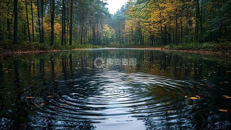 高清大图下载【趣麦麦图】森林小溪倒影