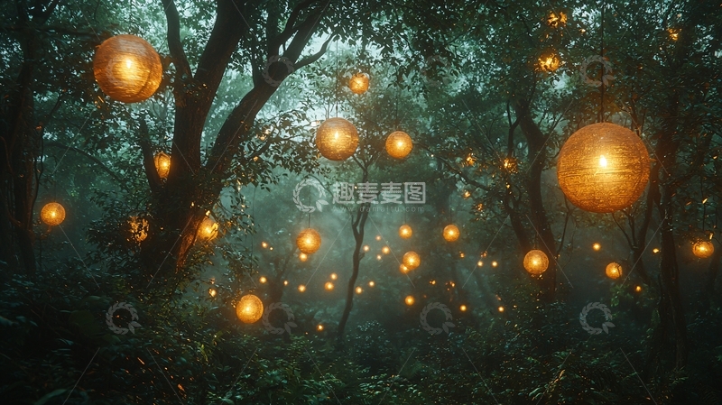 高清大图下载【趣麦麦图】雾气森林