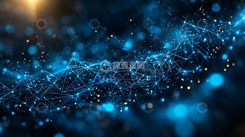 高清大图下载【趣麦麦图】蓝色科技感线条背景