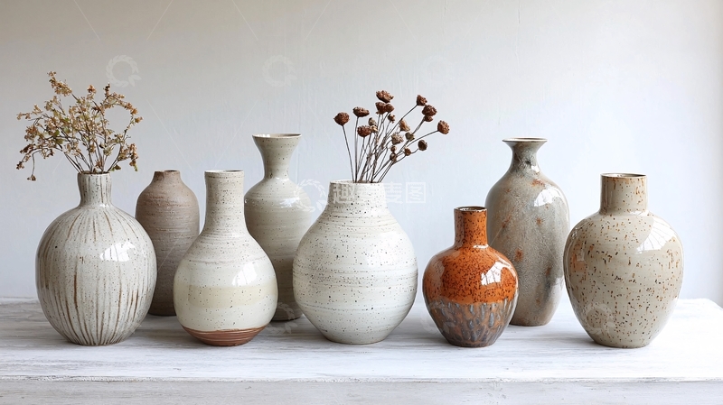 高清大图下载【趣麦麦图】手工陶器花瓶