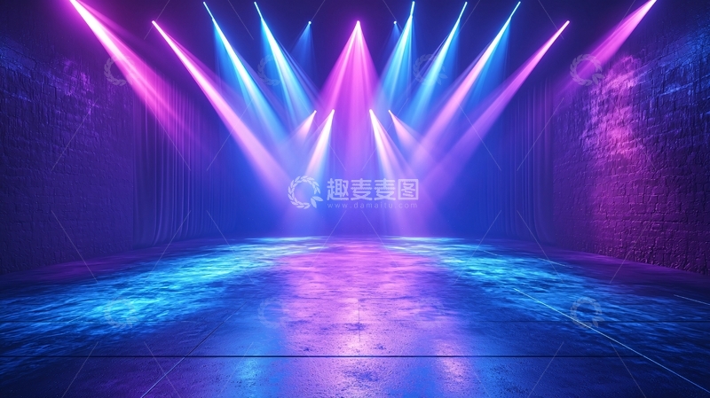 高清大图下载【趣麦麦图】炫彩舞台灯光背景