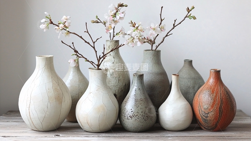 高清大图下载【趣麦麦图】素雅陶瓷花瓶摆件