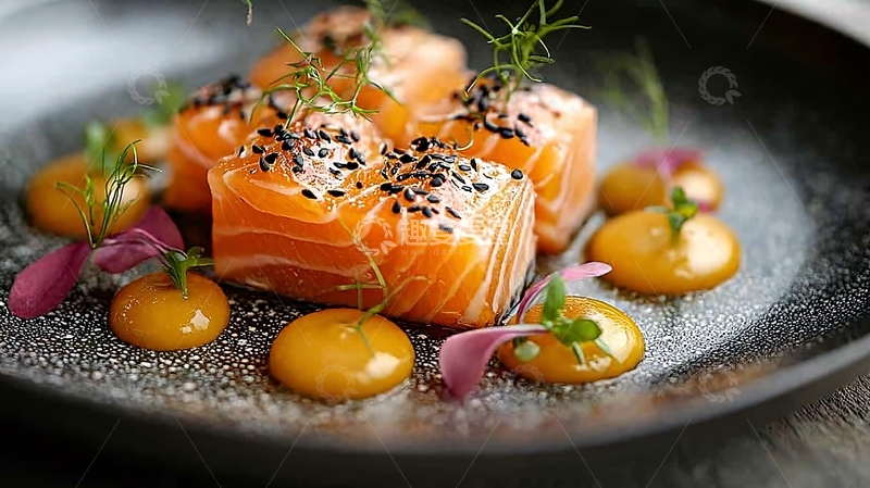 高清大图下载【趣麦麦图】精致三文鱼料理
