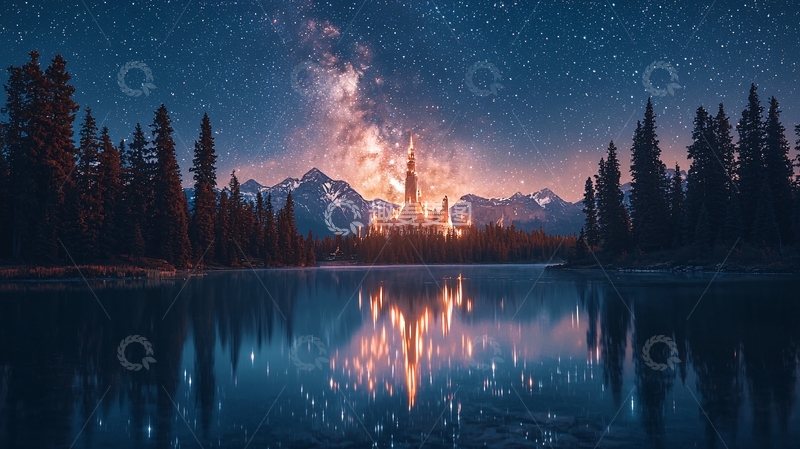 高清大图下载【趣麦麦图】星空倒影