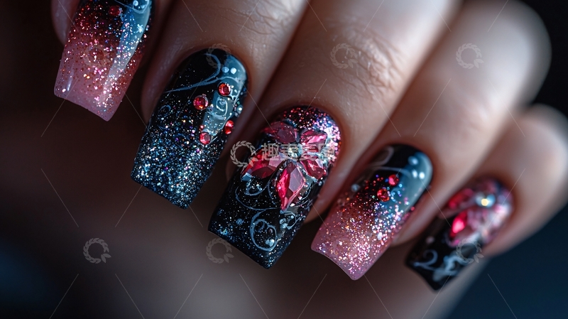高清大图下载【趣麦麦图】精美暗黑系美甲