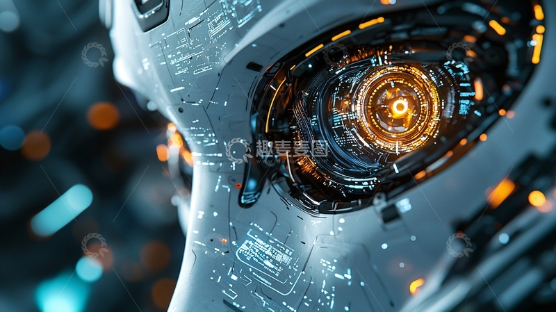 高清大图下载【趣麦麦图】未来科技感机器人眼睛特写