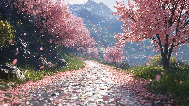 高清大图下载【趣麦麦图】春日樱花小路