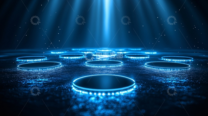 高清大图下载【趣麦麦图】蓝色光效舞台