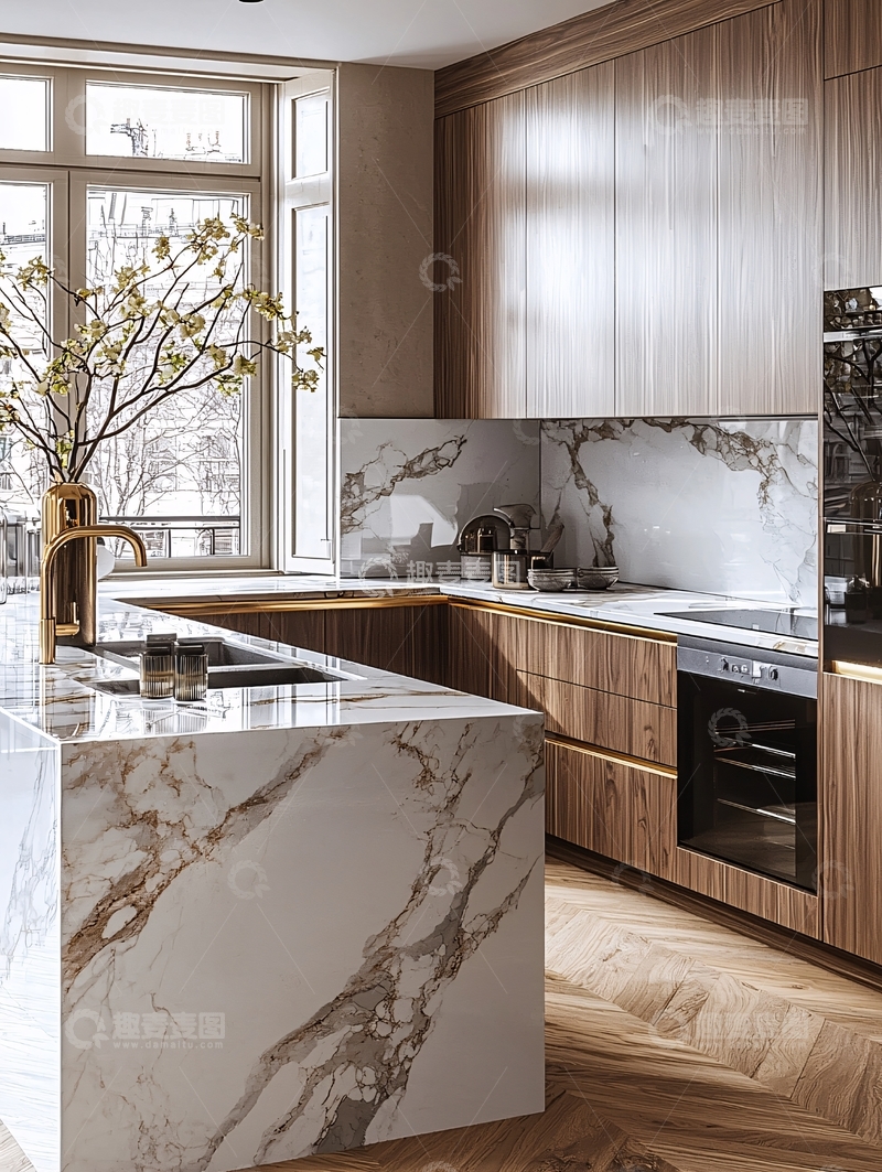 高清大图下载【趣麦麦图】现代轻奢风格厨房
