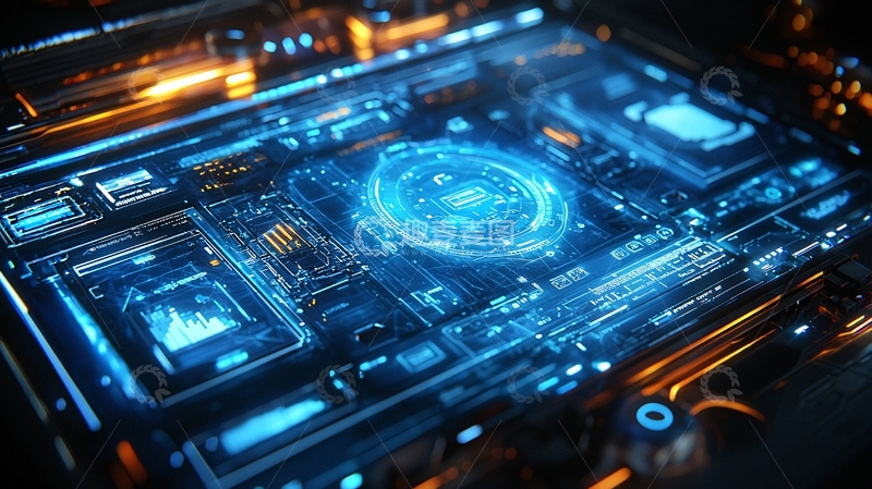 高清大图下载【趣麦麦图】科幻科技感蓝色控制面板