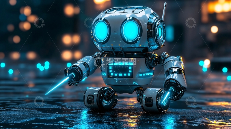 高清大图下载【趣麦麦图】科幻风格小型机器人