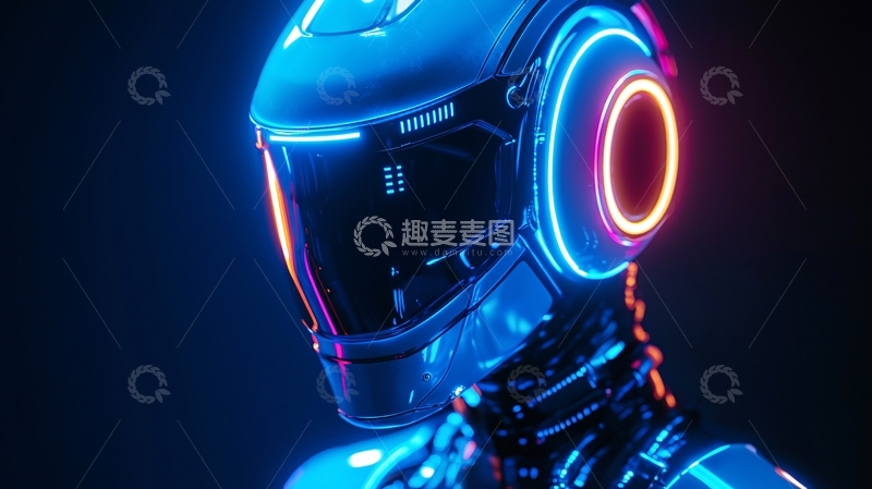 高清大图下载【趣麦麦图】科幻风格机器人头盔