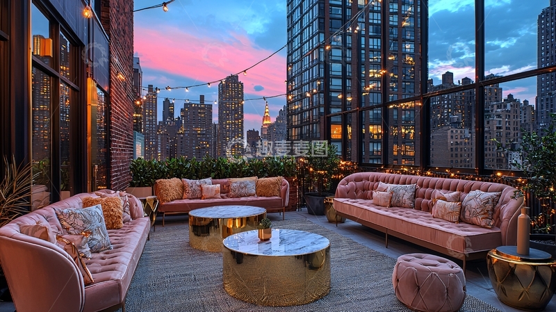 高清大图下载【趣麦麦图】城市夜景露台
