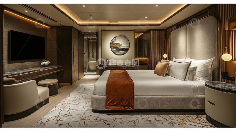 高清大图下载【趣麦麦图】豪华游艇卧室