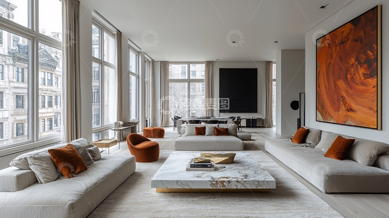 高清大图下载【趣麦麦图】现代极简风格客厅
