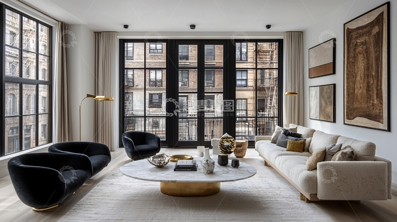 高清大图下载【趣麦麦图】现代轻奢客厅设计