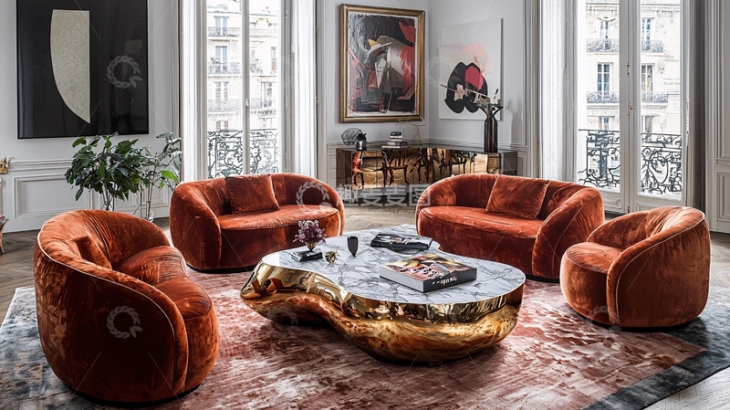 高清大图下载【趣麦麦图】法式轻奢客厅装修