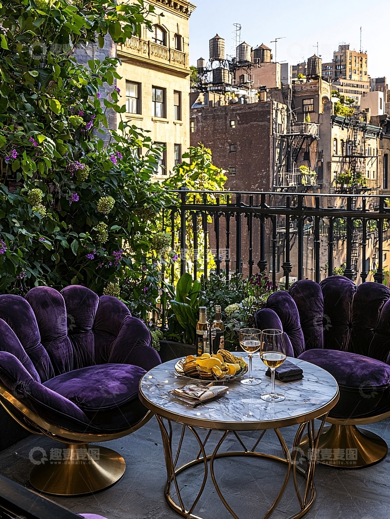 高清大图下载【趣麦麦图】阳台花园景色