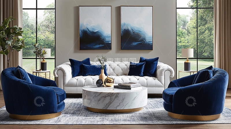 高清大图下载【趣麦麦图】轻奢风客厅组合家具