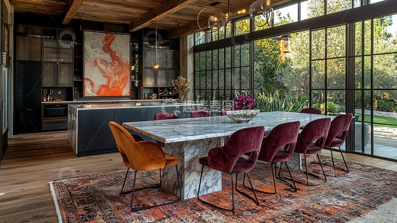 高清大图下载【趣麦麦图】现代工业风餐厅