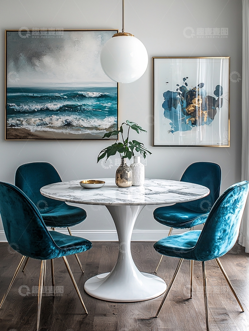高清大图下载【趣麦麦图】北欧极简风餐厅