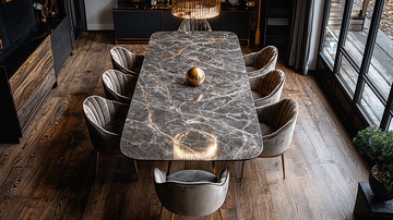 黑色大理石餐桌