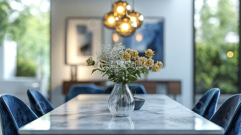高清大图下载【趣麦麦图】现代简约餐桌花束